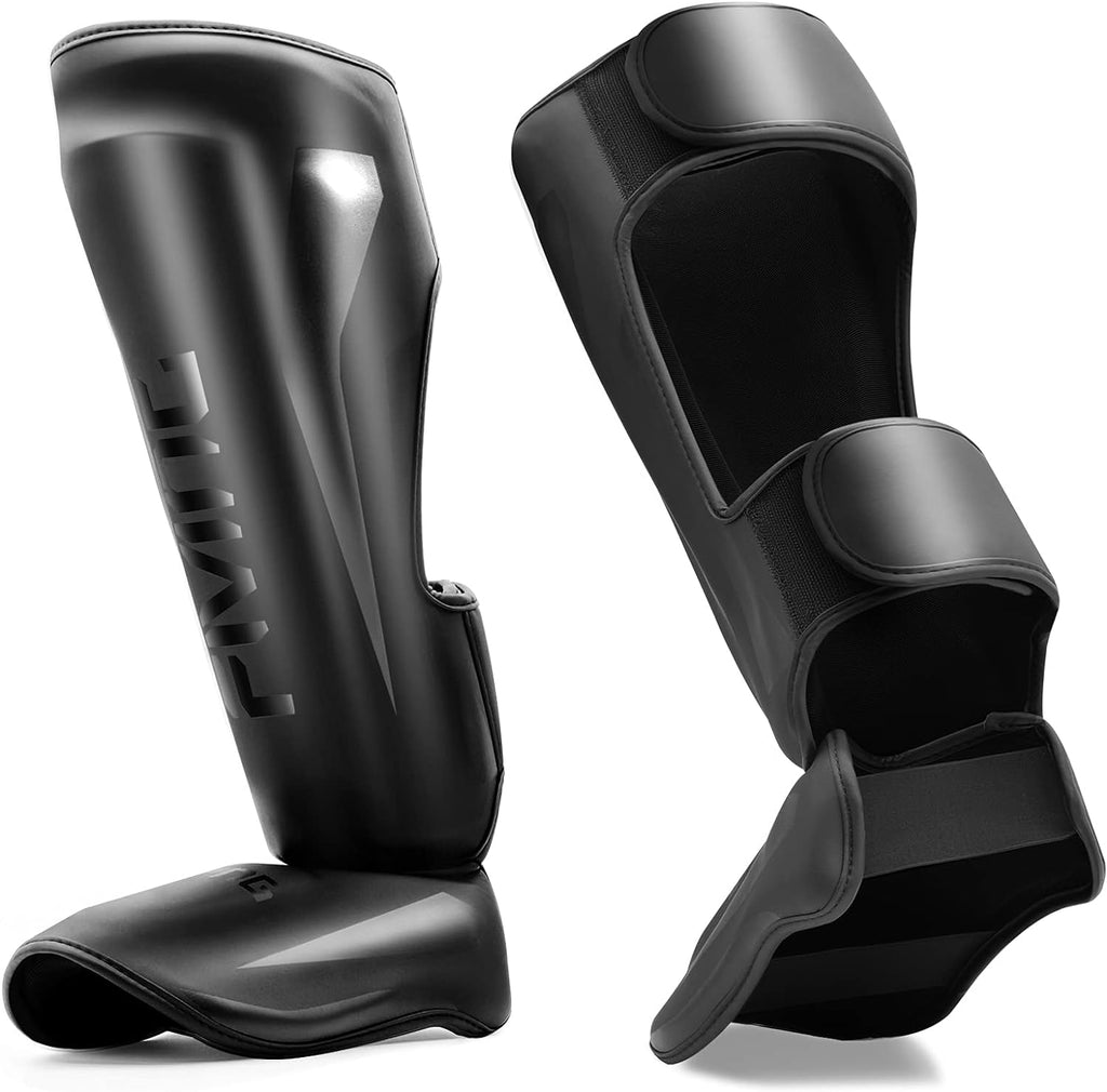 MMA Martial Arts Shin Guards – Padded, Adjustable Muay Thai Leg Guards with Instep Protection for Kickboxing/Mma Training and Sparring – Durable, Professional MMA Equipment