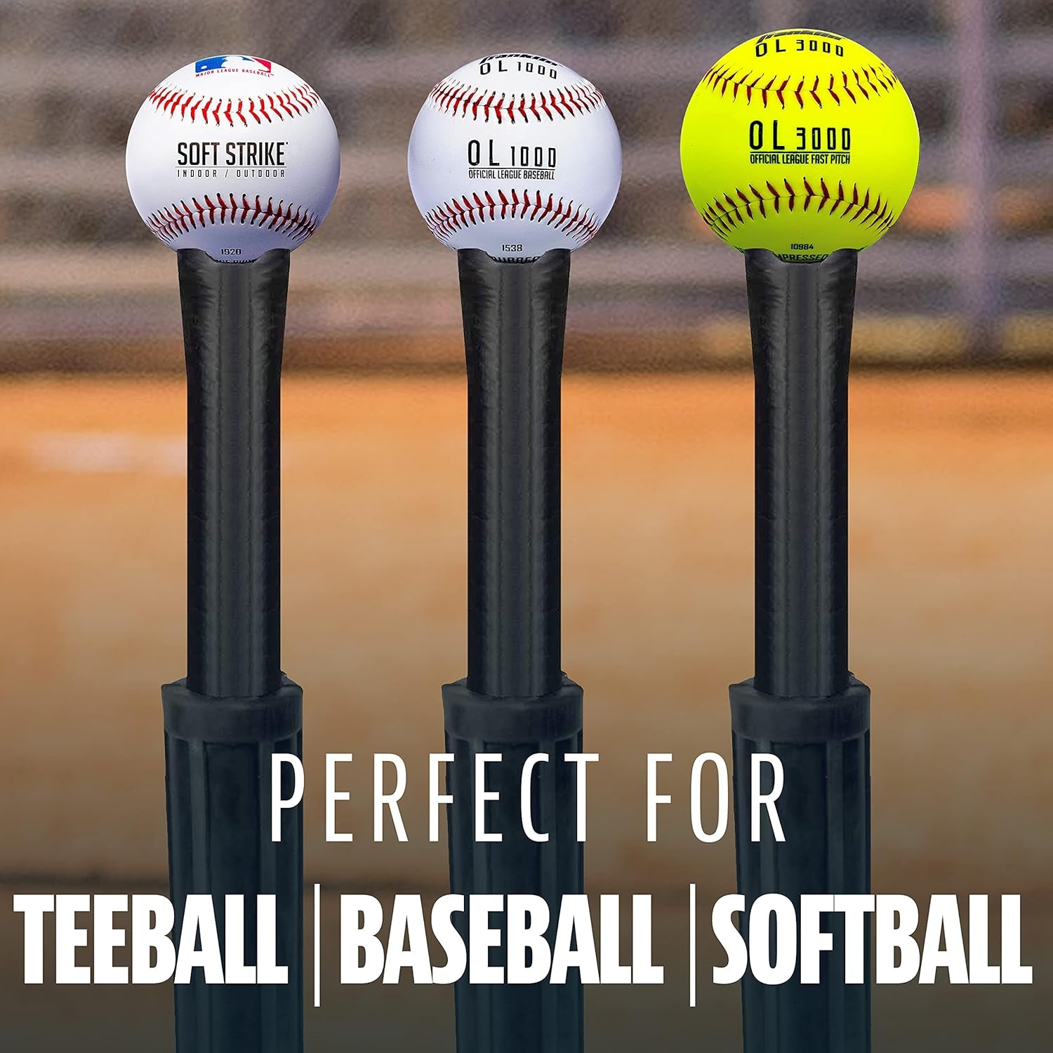 MLB 3 Position Black Batting Tee To-Go