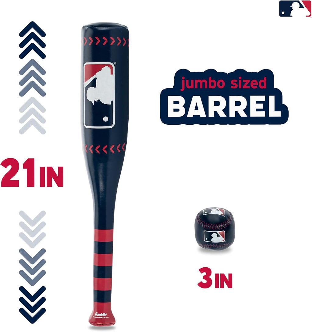 Franklin Sports MLB 21" Soft Sport Bat & Ball - Blue - Lightweight Kids Bat + Ball
