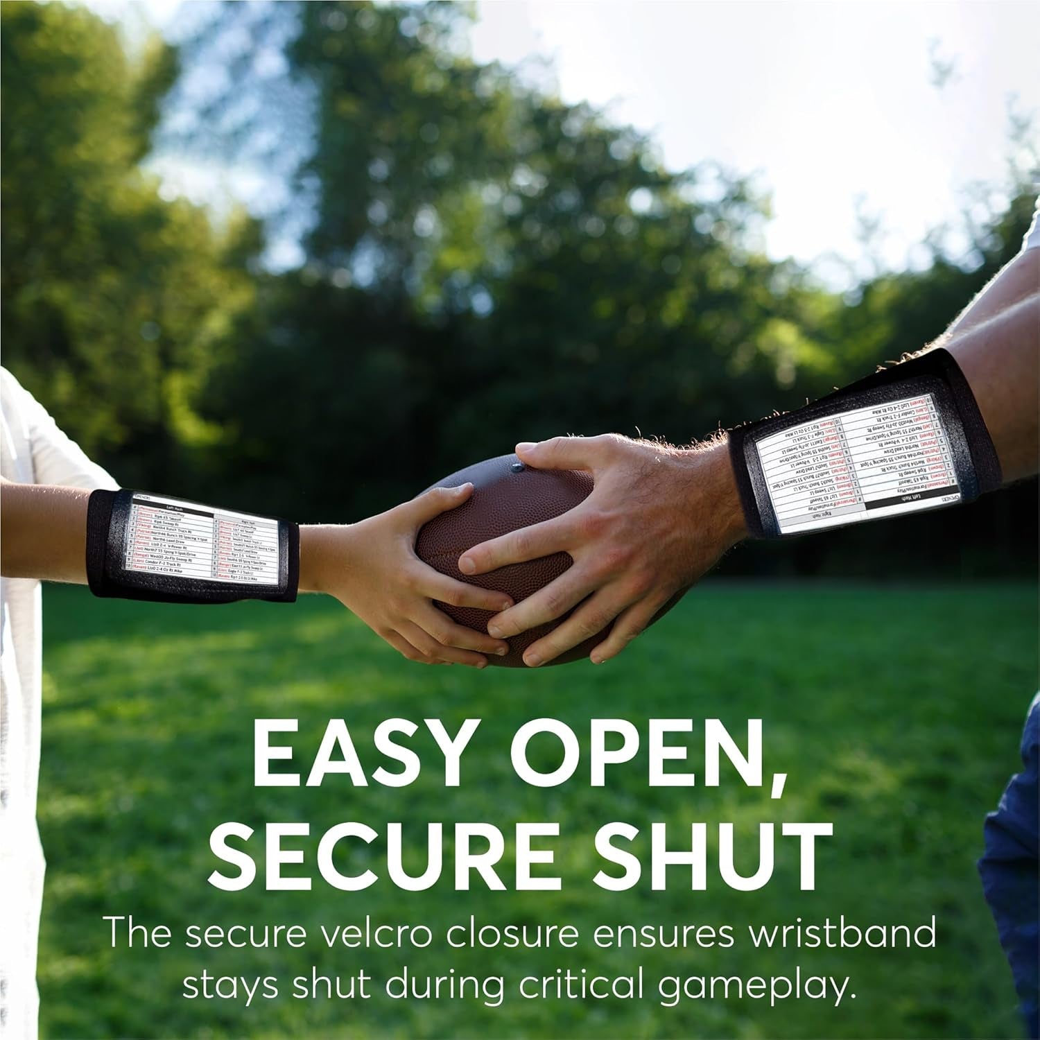 QB Playbook Wristband - Football Quarterback Play Wristbands for Adult and Youth - Wrist Coach for All Sports with 3 Compartments
