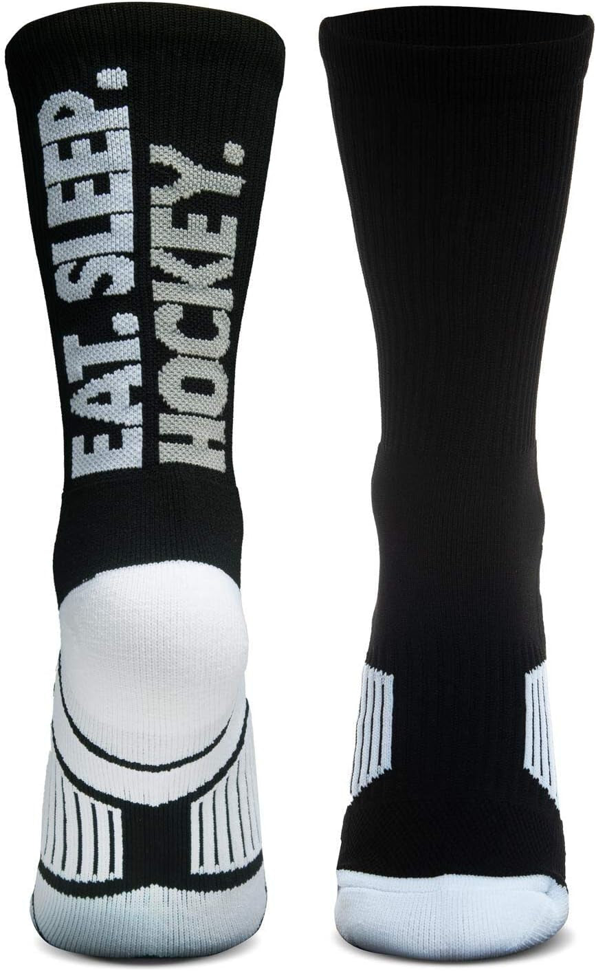 Hockey Socks - Performance Crew Socks for Hockey Players - Multiple Designs & Colors - Youth & Adult Sizes