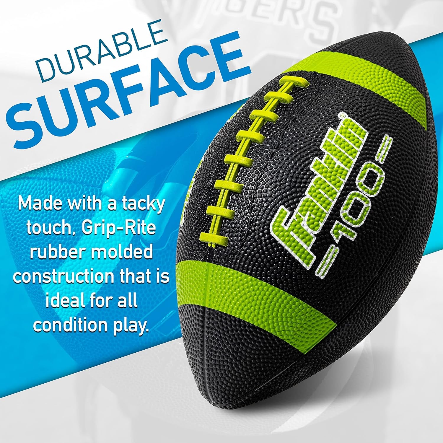 Kids Junior Grip-Rite Youth Junior Size Rubber Footballs - Peewee Kids Durable Outdoor Footballs - Single & Bulk Packs Available