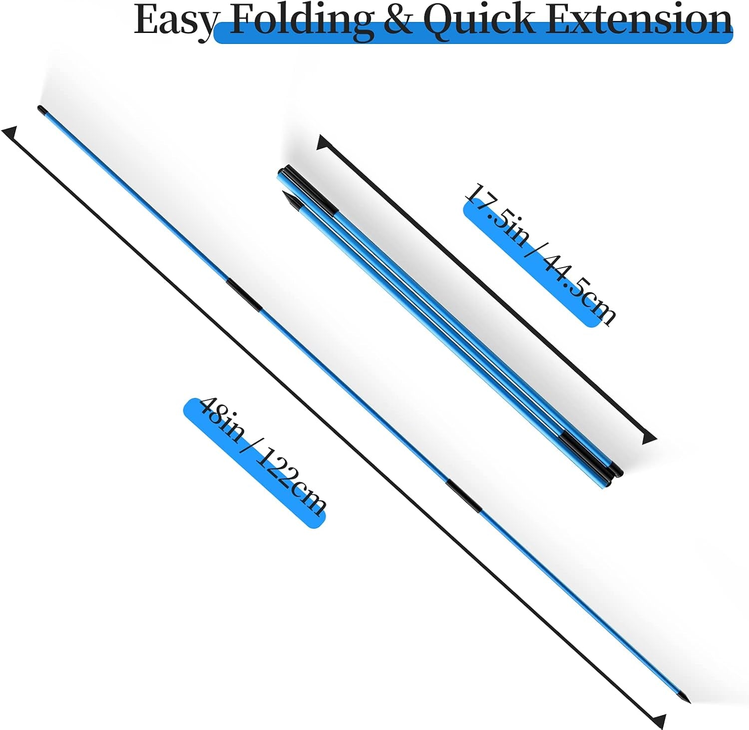 Golf Alignment Stick, 2 Set Golf Alignment Rods, 48" Collapsible Alignment Stick Golf Training Aid for Aiming, Putting, Posture Corrector, Golf Practice Sticks with Clear Tube Case