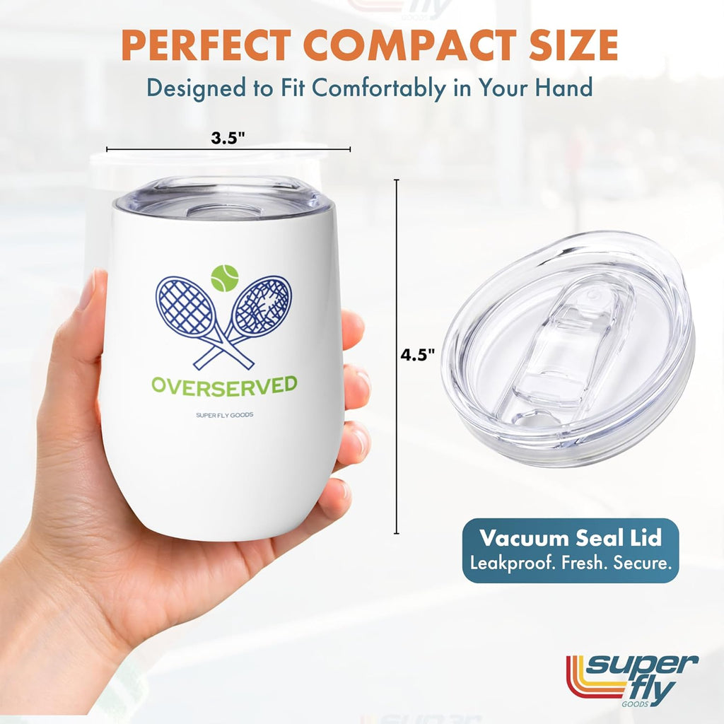 - 12 Oz Tennis Mug – Insulated Stainless Steel Tumbler with Lid | Keeps Beverages Hot or Cold | Cool Gifts for Women, Dad & Players, Unique Gift Idea (Tennis)