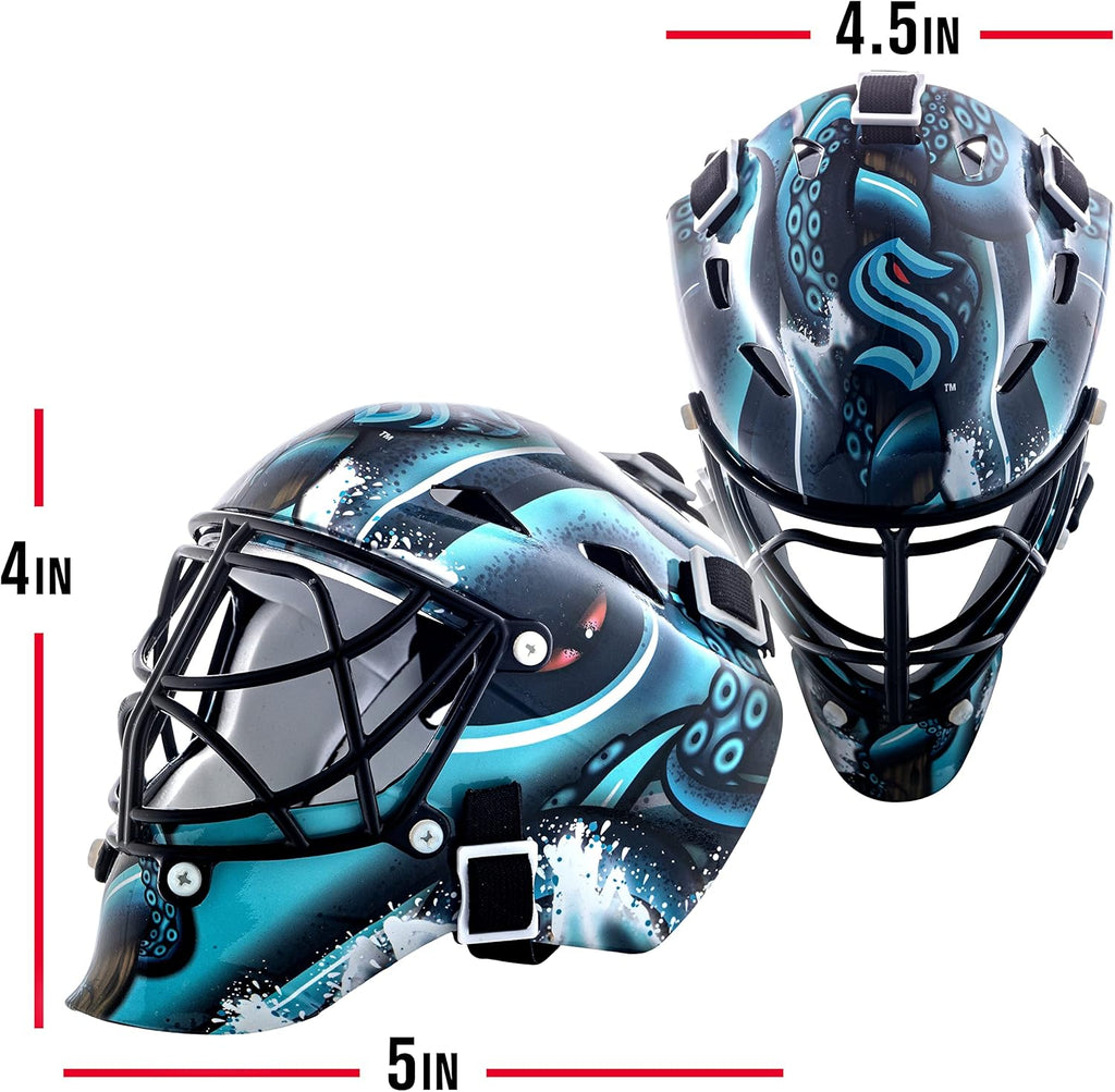 Franklin Sports NHL Team Logo Mini Hockey Goalie Mask with Case - Collectible Goalie Mask with Official NHL Logos and Colors