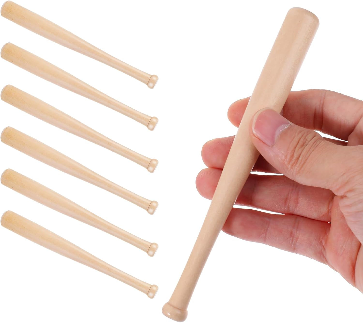 6 Pcs Mini Baseball Bats, 6 Inch Unfinished Wooden Baseball Bat for DIY Craft Projects, Party Favors