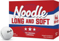 Noodle Long & Soft Golf Balls, Ultra-Soft 34 Compression Core, Great Feel and Increased Spin, Patented Dimple Design for Straighter Flight