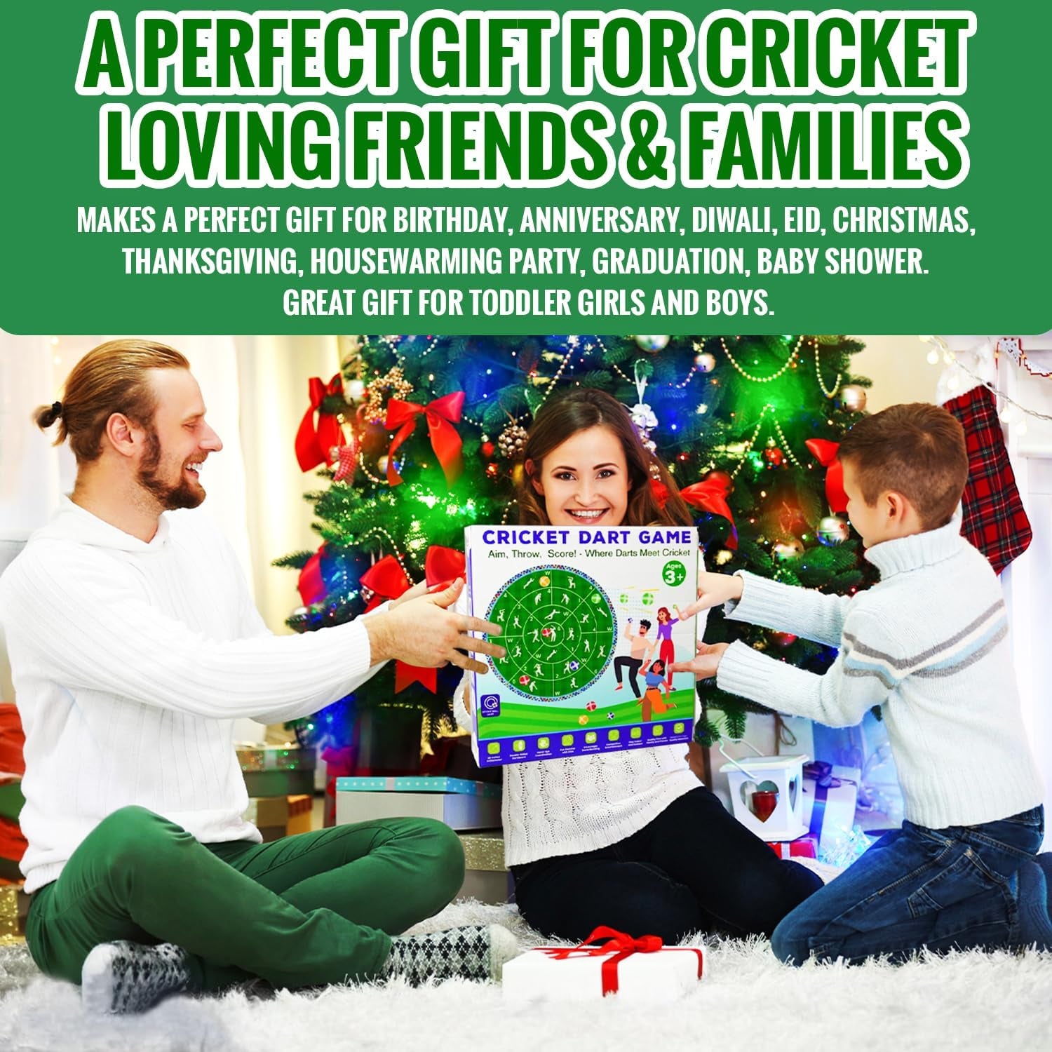 Cricket Dart Game, Double Sided, 29 Inches, 24 Sticky Balls, Birthday Gifts for Boys and Girls, Gift for Cricket Lover, Play Indoor/Outdoor, Fun Party Game, Portable Design, for Ages 3+