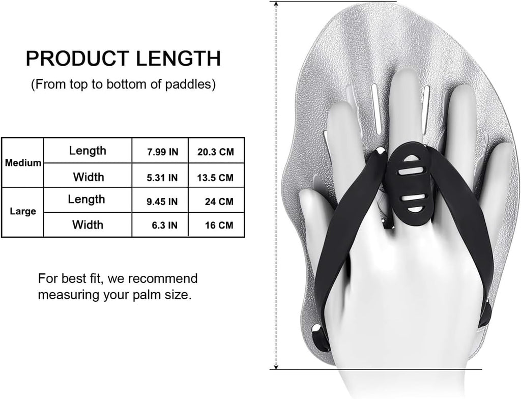 Contour Swim Paddles Hand, Swim Training Hand Paddles with Adjustable Straps, Swimming Hand Paddles for Women and Men