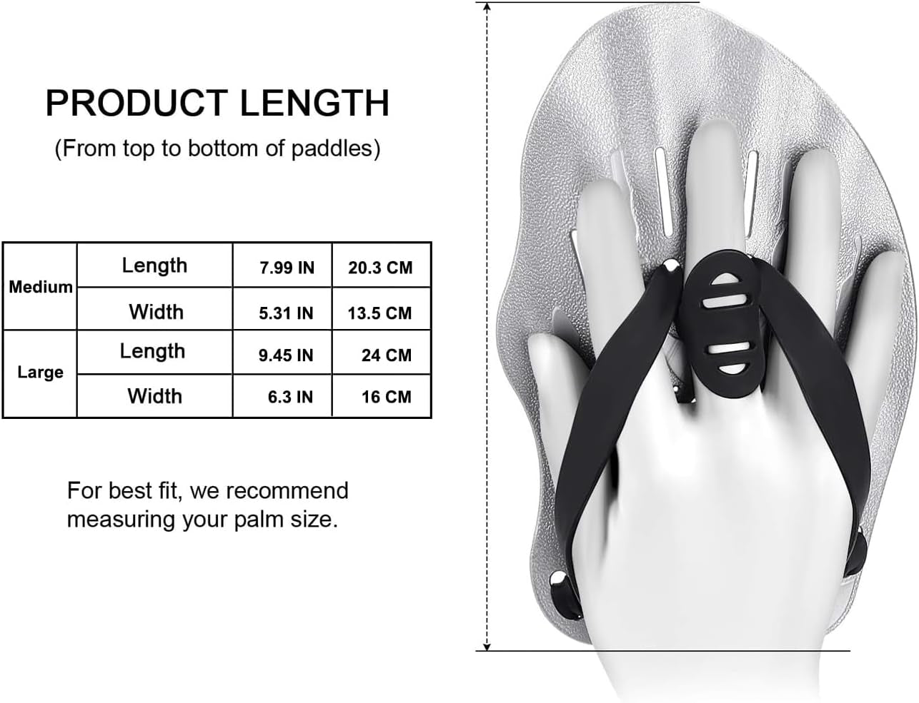 Contour Swim Paddles Hand, Swim Training Hand Paddles with Adjustable Straps, Swimming Hand Paddles for Women and Men