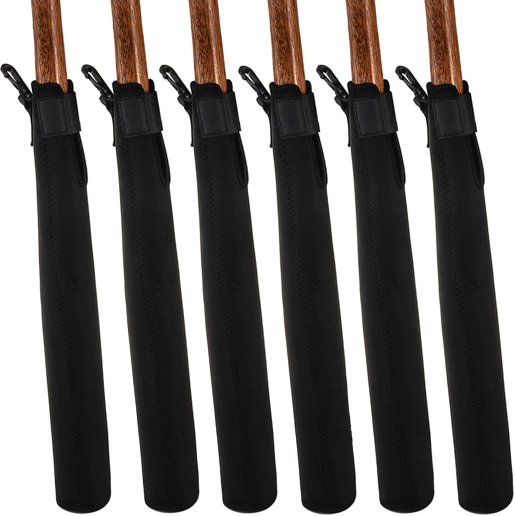 6 Pcs Baseball Bat Sleeve, Softball Bat Warmer Bat Protector, Lightweight Bat Cover with Hook and Magic Sticker for Sport, Black Baseball Accessories Great for Storing and Protecting