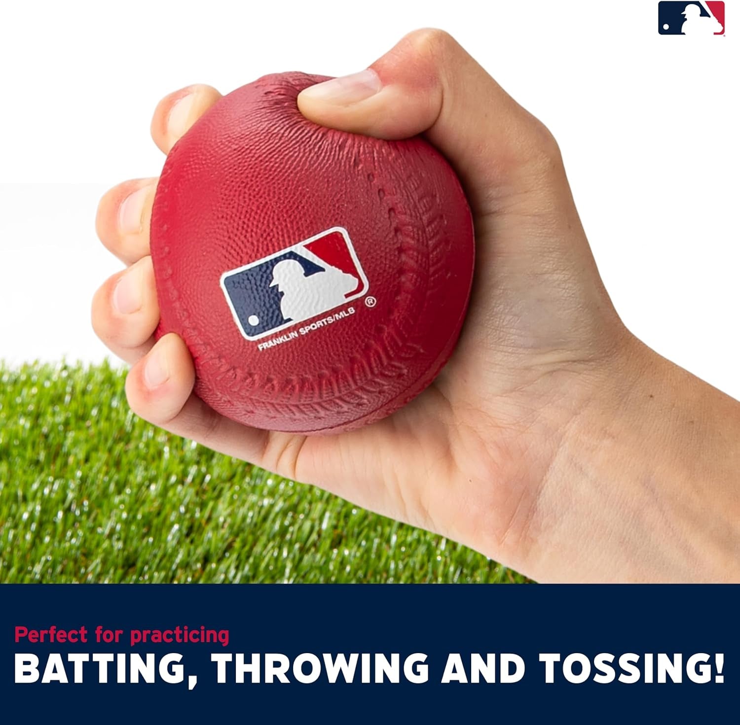 Foam Baseballs - Soft Foam Practice Baseballs for Kids - Perfect for Hitting and Indoor or Outdoor Play - 3 Pack - Official MLB Licensed Product