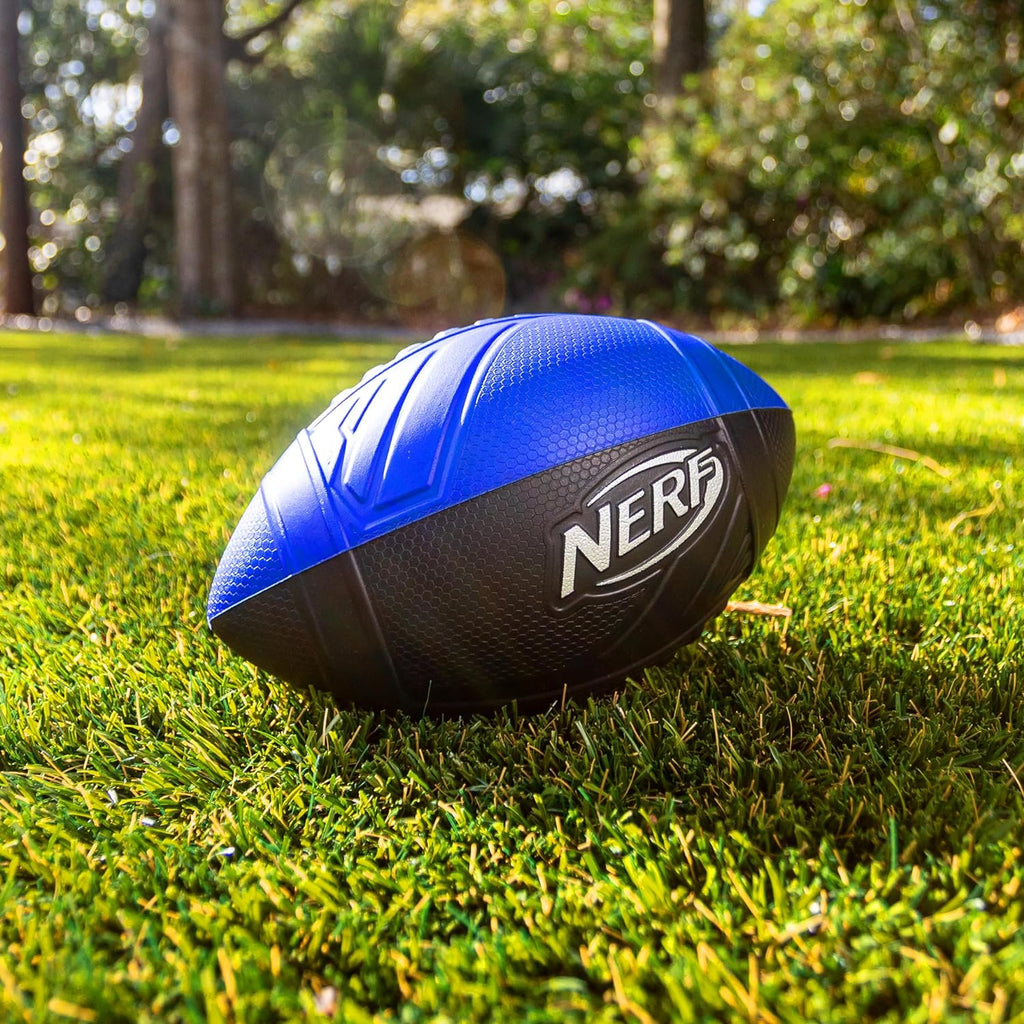 NERF Kids Foam Football - Pro Grip Youth Soft Foam Ball - Indoor + Outdoor - Small NERF Foam Football - 9" Inch Youth Sized Ball - Blue + Black