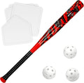 Grand Slam Set- Graffiti Plastic Bat, David Ortiz Backyard Baseball Set with 3 Balls, 4 Throw down Bases