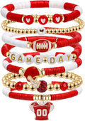 Game Day Football Charm Bracelet: Stackable Sports Jewelry for Moms & Dads - Perfect for Football Fans