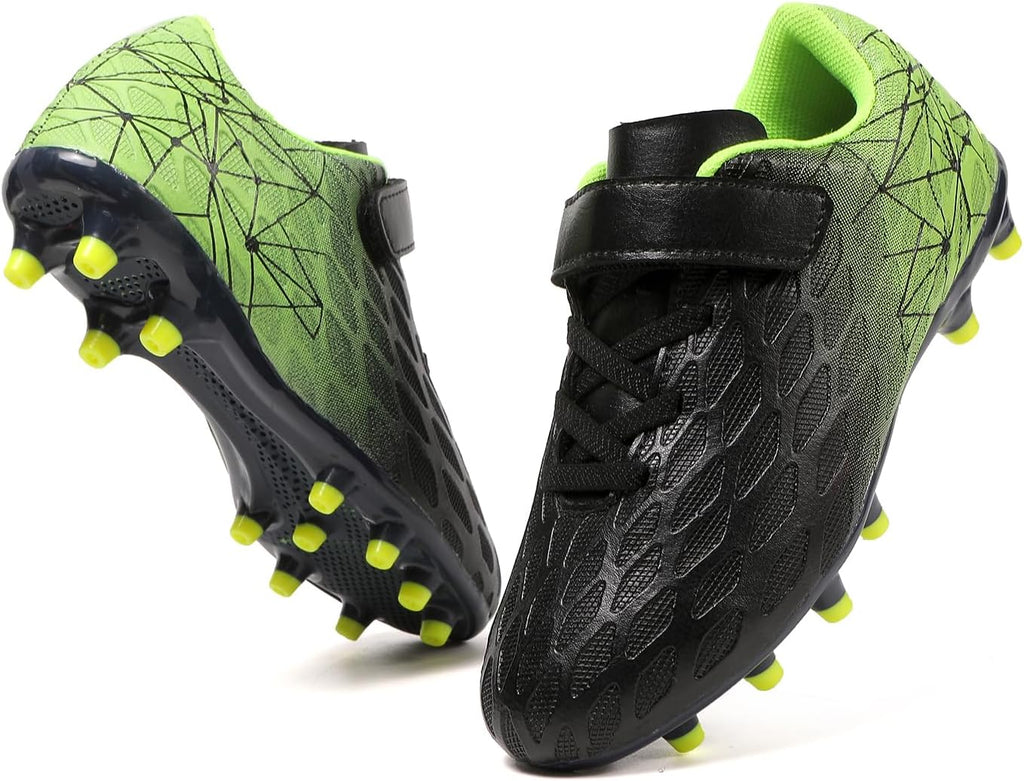 Soccer Cleats, Kids Firm Ground Football Shoes, Boys Girls Athletic Outdoor