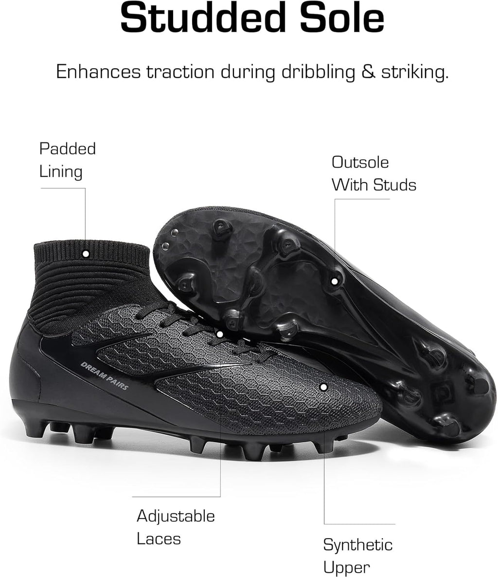 Men'S High Tops Lace up Soccer Cleats, Lightweight Professional Athletic Football Cleats Mens Athletic Shoes for Training Soccer
