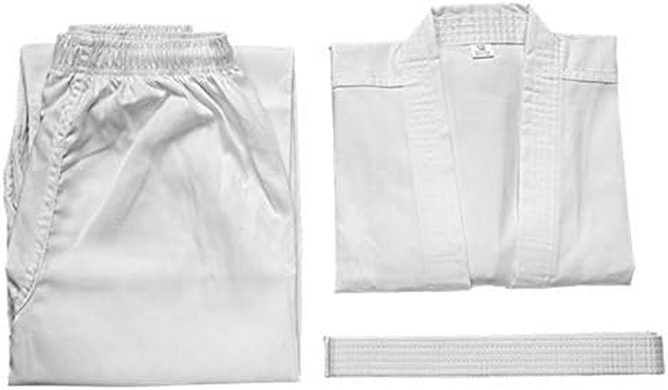 Karate Uniform for Kids and Adult, Lightweight Karate Gi Student Uniform with Belt for Martial Arts Training - White
