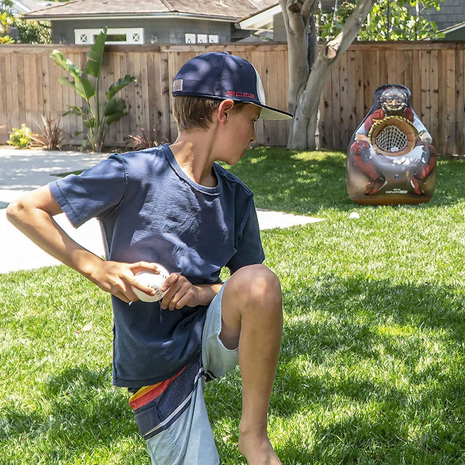 Inflataman Baseball Toss Challenge - Inflatable Catcher Strike Zone Pitching Game