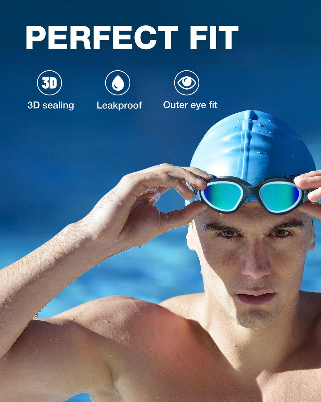 Swim Goggles, Upgraded G1 Polarized Swimming Goggles Anti-Fog for Adult Men Women