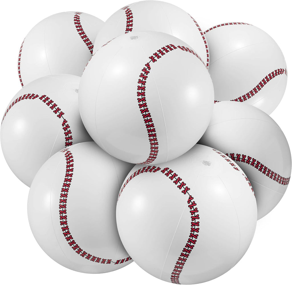 Inflatable Baseball (Pack of 12) 16-Inch, Baseball Beach Balls for Themed Party Decorations & Birthday Decor - Pool Ball Toys Party Favors & Goodie Bags Favors for Kids, Boys and Girls