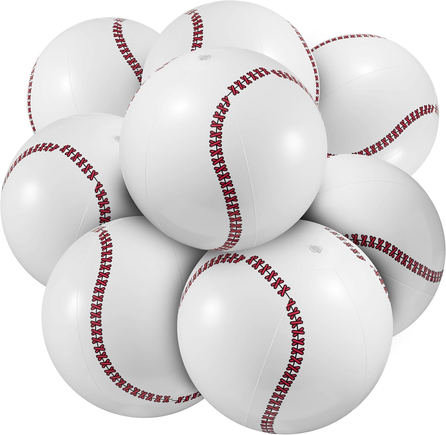 Inflatable Baseball (Pack of 12) 16-Inch, Baseball Beach Balls for Themed Party Decorations & Birthday Decor - Pool Ball Toys Party Favors & Goodie Bags Favors for Kids, Boys and Girls