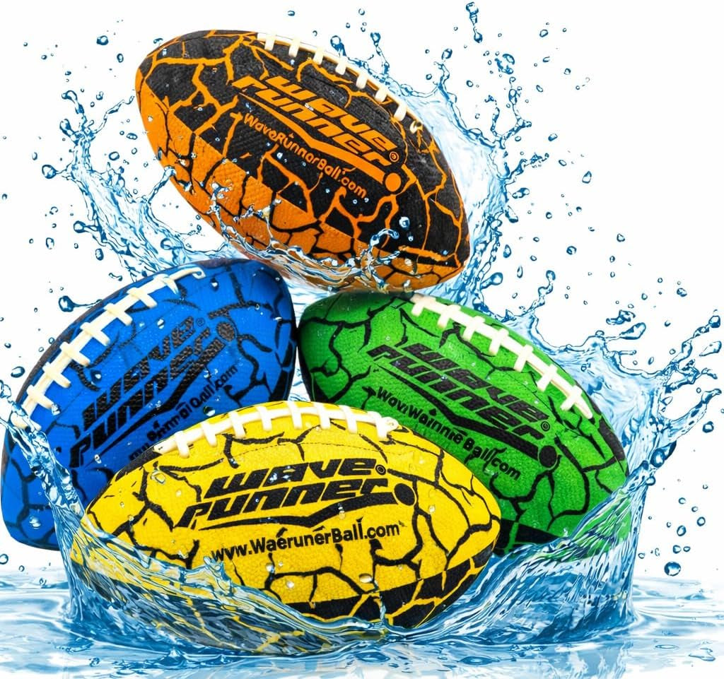 Water Football for Pool and Beach | Waterproof Football for Outdoor Games for Adults, Teens, and Kids - Lightweight Pool Toys, Easy Wet Grip, Outdoor Summer Toy