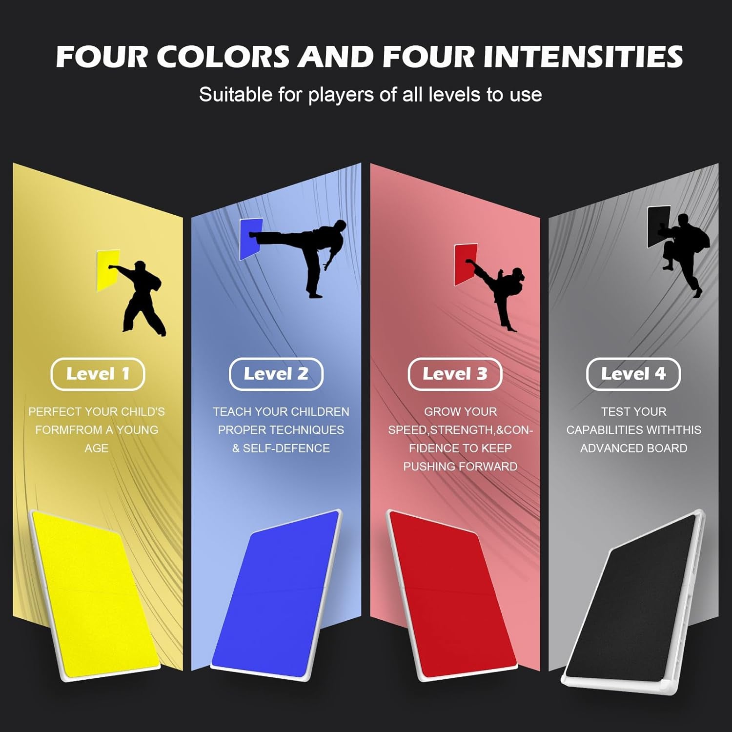 4 Pack Rebreakable Boards Martial Arts,Taekwondo Breaking Boards for Kids,Karate Boards for Breaking Kids,Adults Karate Breaking Boards Rebreakable Se,Boxing Arts Training Equipment Gifts