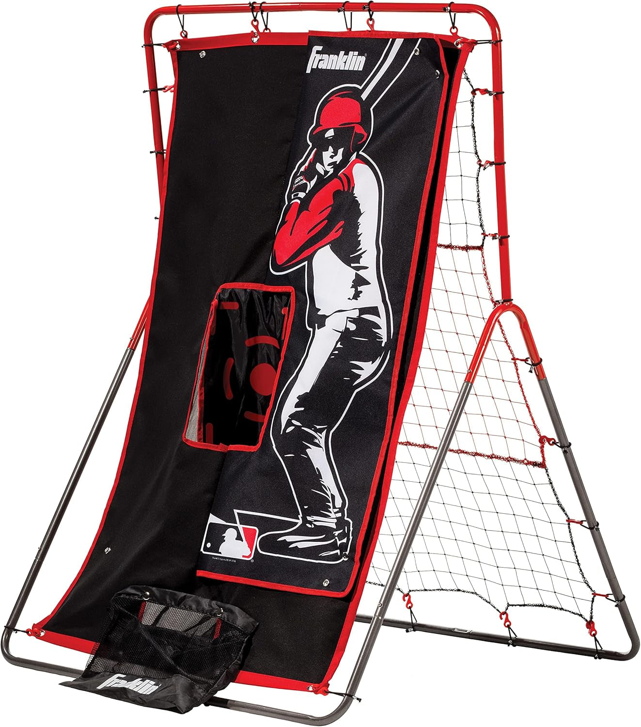 Franklin Sports Pitch Back Rebounder and Switch Hitter Pitching Target - 2 in 1 Return Trainer and Catcher Target - Perfect for Pitching, Fielding and Throwing Practice - 55 X 36 Inch