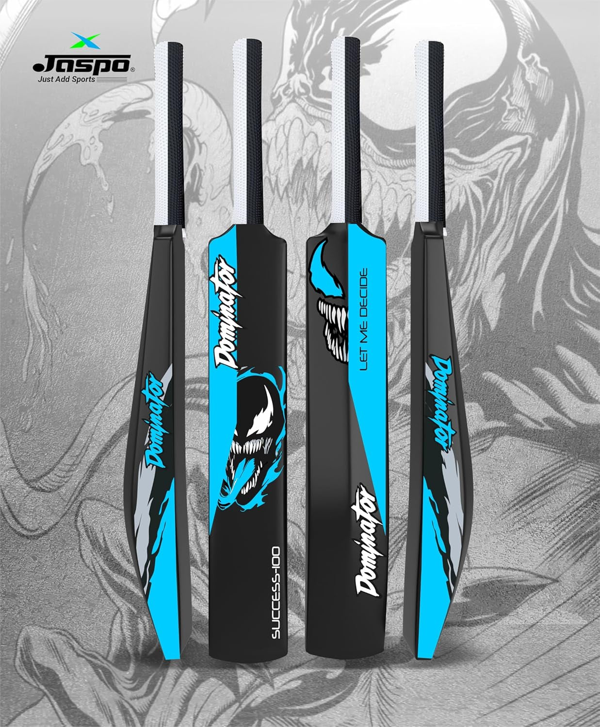 Dominator Venom Edition 34 Inches Plastic Cricket Bat,Ball Octopus Gripbest for Practicing- to Play with Soft Rubber, Tennis Wind Ball.