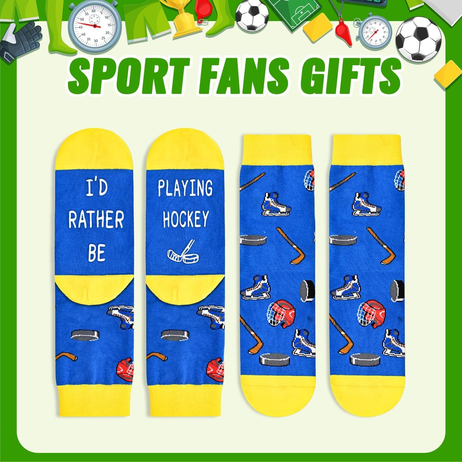 Sports Gifts for Kids - Soccer Baseball Basketball Hockey Volleyball Socks