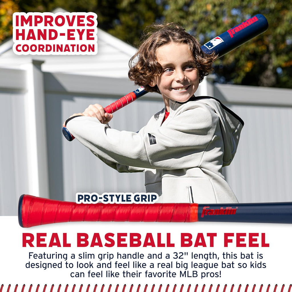 Franklin Sports Blaster Plastic Baseball Bat + Ball Set - Youth 32" Toy Bat + Official Stitched 70Mm Lightweight Ball