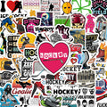 Ice Hockey Stickers 50Pcs Waterproof Vinyl Decor & Party Favors for Laptop, Water Bottle, Skateboard & Travel Gear | Non-Repeating Decals, High-Definition Print