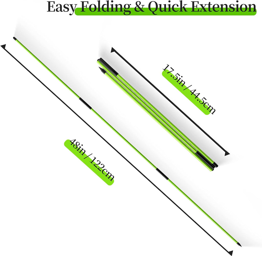 Golf Alignment Stick, 2 Set Golf Alignment Rods, 48" Collapsible Alignment Stick Golf Training Aid for Aiming, Putting, Posture Corrector, Golf Practice Sticks with Clear Tube Case