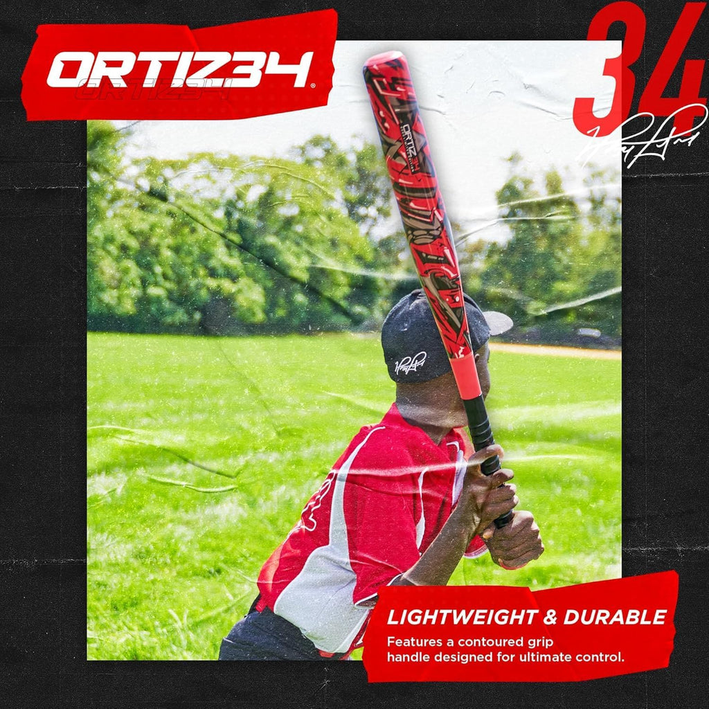 Grand Slam Set- Graffiti Plastic Bat, David Ortiz Backyard Baseball Set with 3 Balls, 4 Throw down Bases