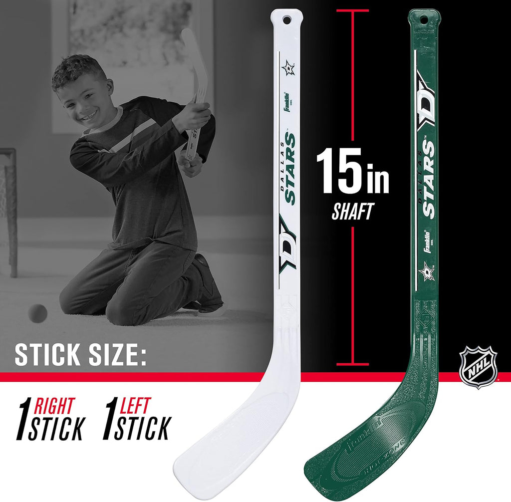 NHL Mini Hockey Set - Kids Indoor Knee Hockey Goal, Ball, + 2 Stick Combo - Youth Team Indoor Toy Set - Official - Ages 3+