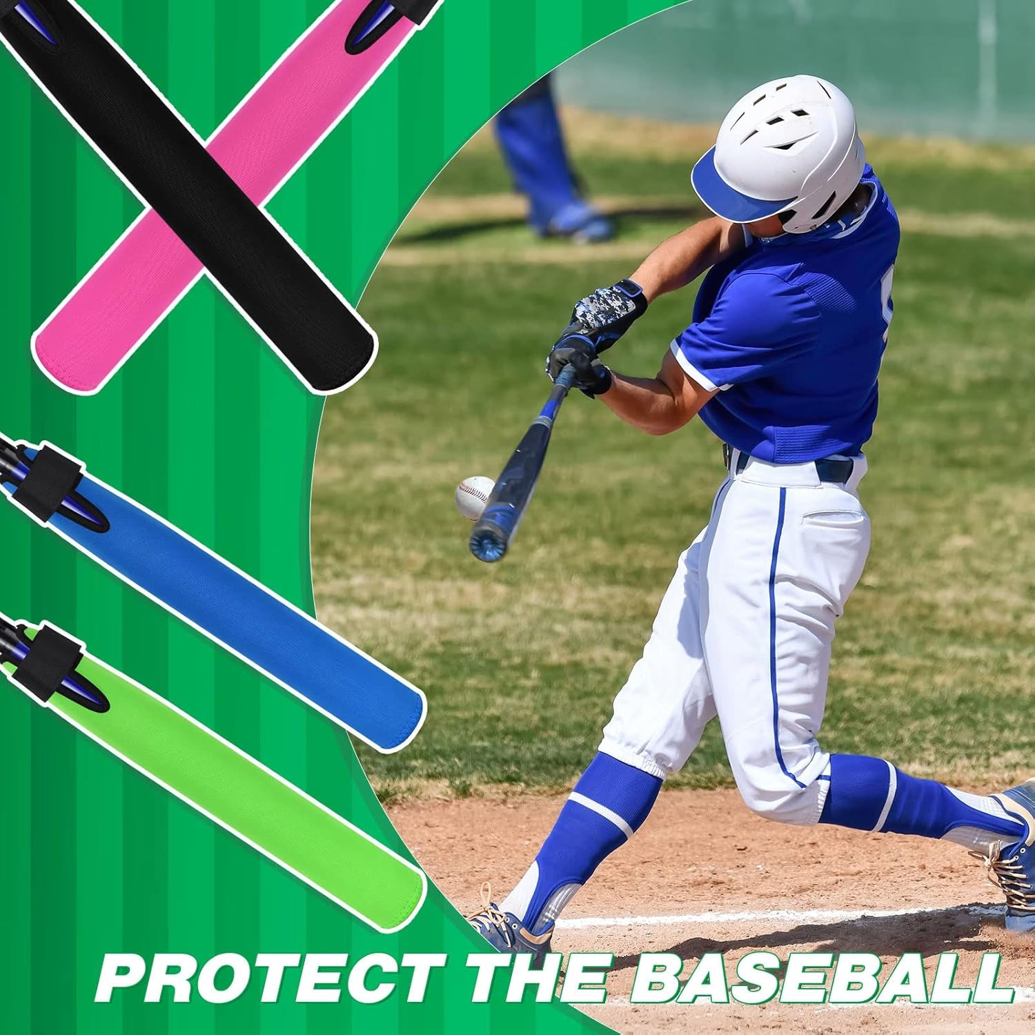 4 Pcs Baseball Bat Sleeves Softball Bat Warmers for Composite Durable Protector Cover for Sport Women Men Adults