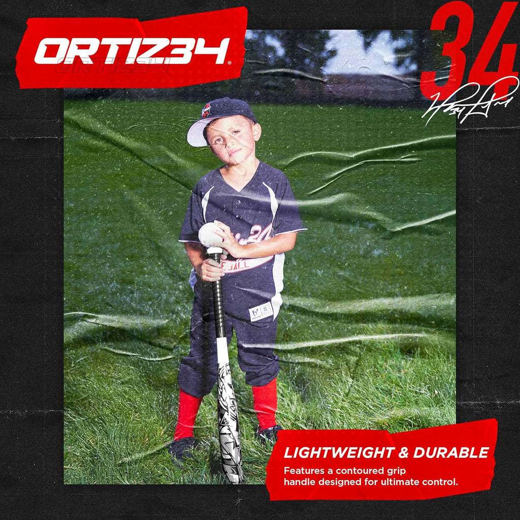 Grand Slam Set- Graffiti Plastic Bat, David Ortiz Backyard Baseball Set with 3 Balls, 4 Throw down Bases