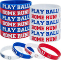 Baseball Silicone Rubber Bracelets Rubber Wristbands Baseball Bracelet Wristbands for Gifts Party Favors (24 Pieces)