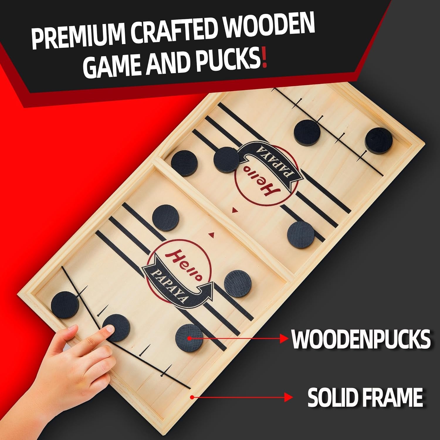 - Test Your Speed and Accuracy with This Fast-Paced Wooden Air Hockey Desktop Battle Board Game - Guaranteed Fun Gifts for Family Night or Friends Party