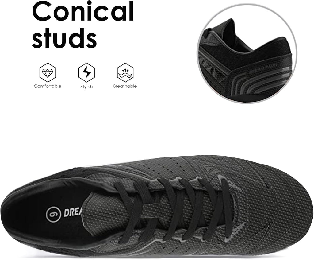 Mens Sport Flexible Athletic Lace up Light Weight Outdoor Cleats Football Soccer Shoes