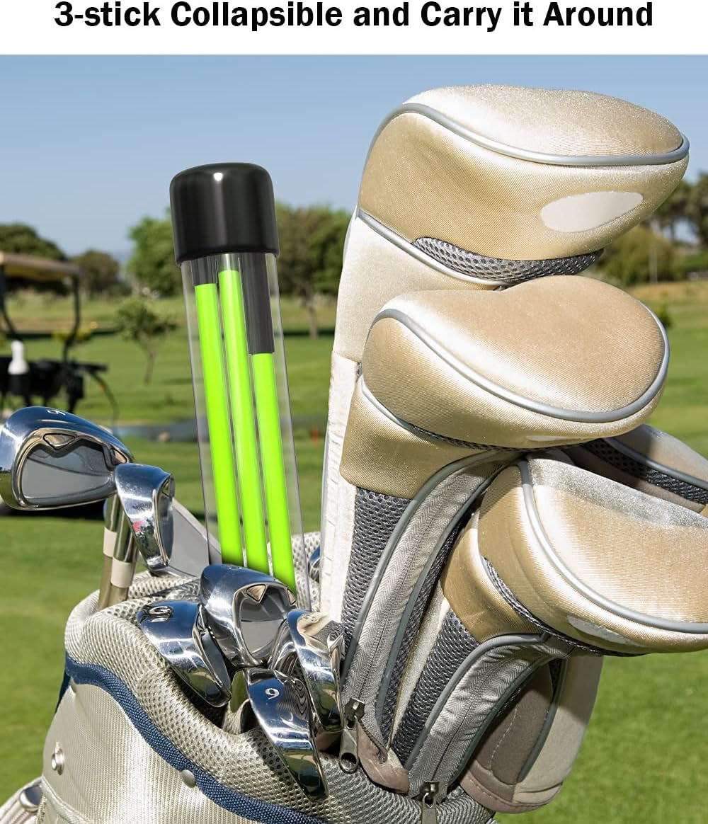 Golf Alignment Sticks - 48" Collapsible Golf Practice Rods for Aiming, Putting, Full Swing Trainer, Posture Corrector with Clear Tube Case, Golf Training Equipment