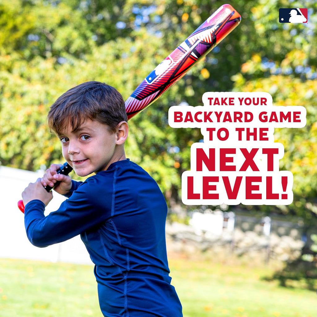 Franklin Sports Kids Plastic Baseball Bat + Balls Set - MLB Slammin' Toy Bat & Ball Set for Kids - Youth 30" Inch Plastic Baseball Bat & Plastic Baseball - Kids Bat + Ball Set