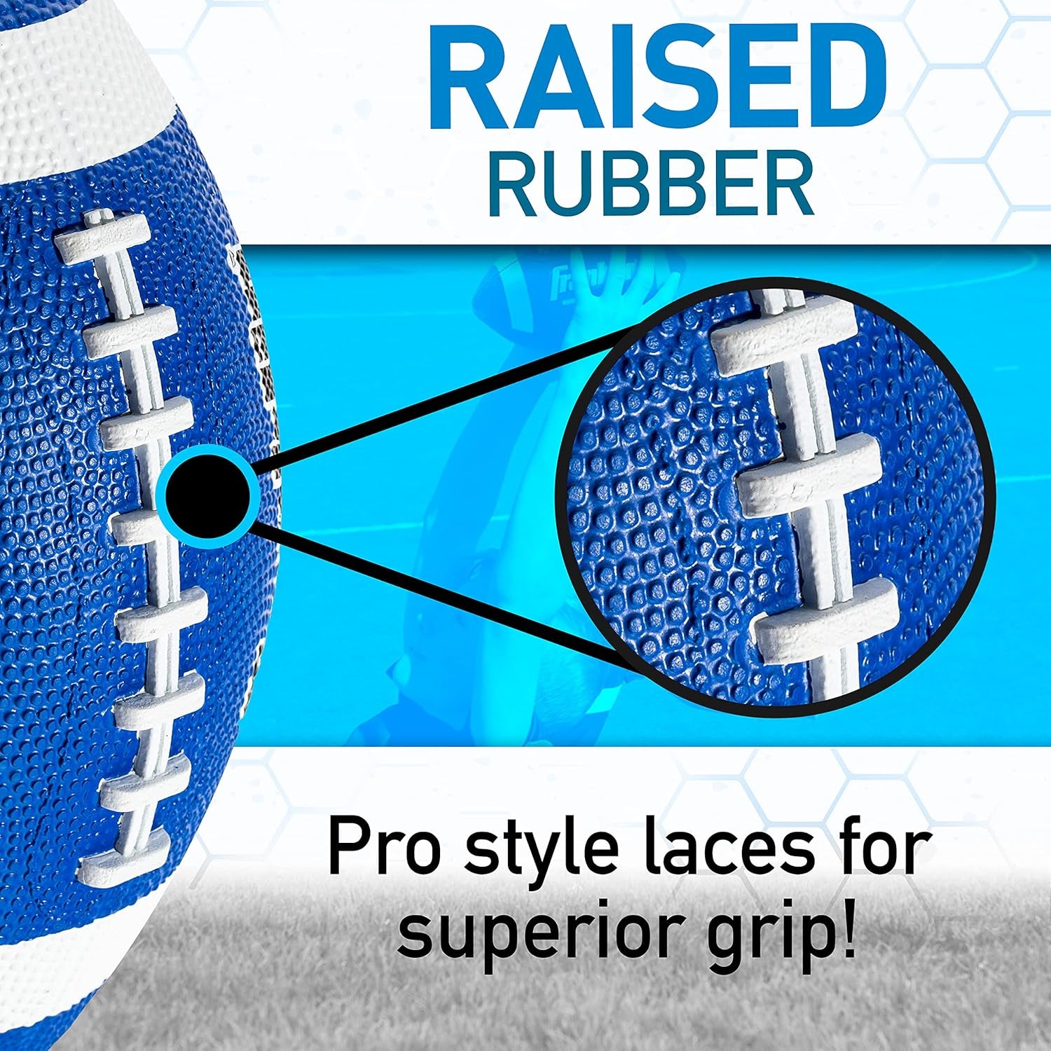 Franklin Sports Kids Junior Grip-Rite Youth Junior Size Rubber Footballs - Peewee Kids Durable Outdoor Footballs - Single & Bulk Packs Available