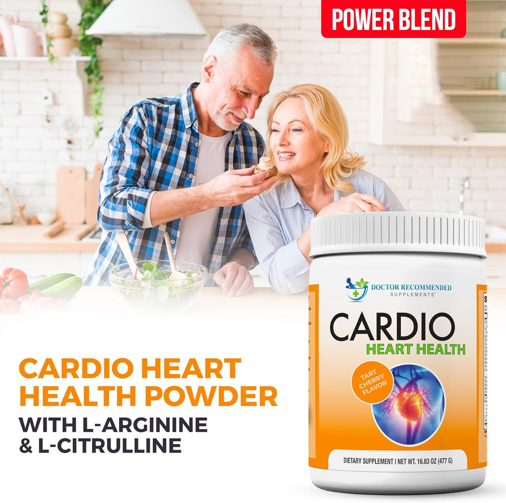 Cardio Heart Health Powder – L-Arginine Supplement 5000Mg & L-Citrulline 1000Mg, Tart Cherry Flavor (Pack of 2-16.82 Oz / 33.64 Oz)