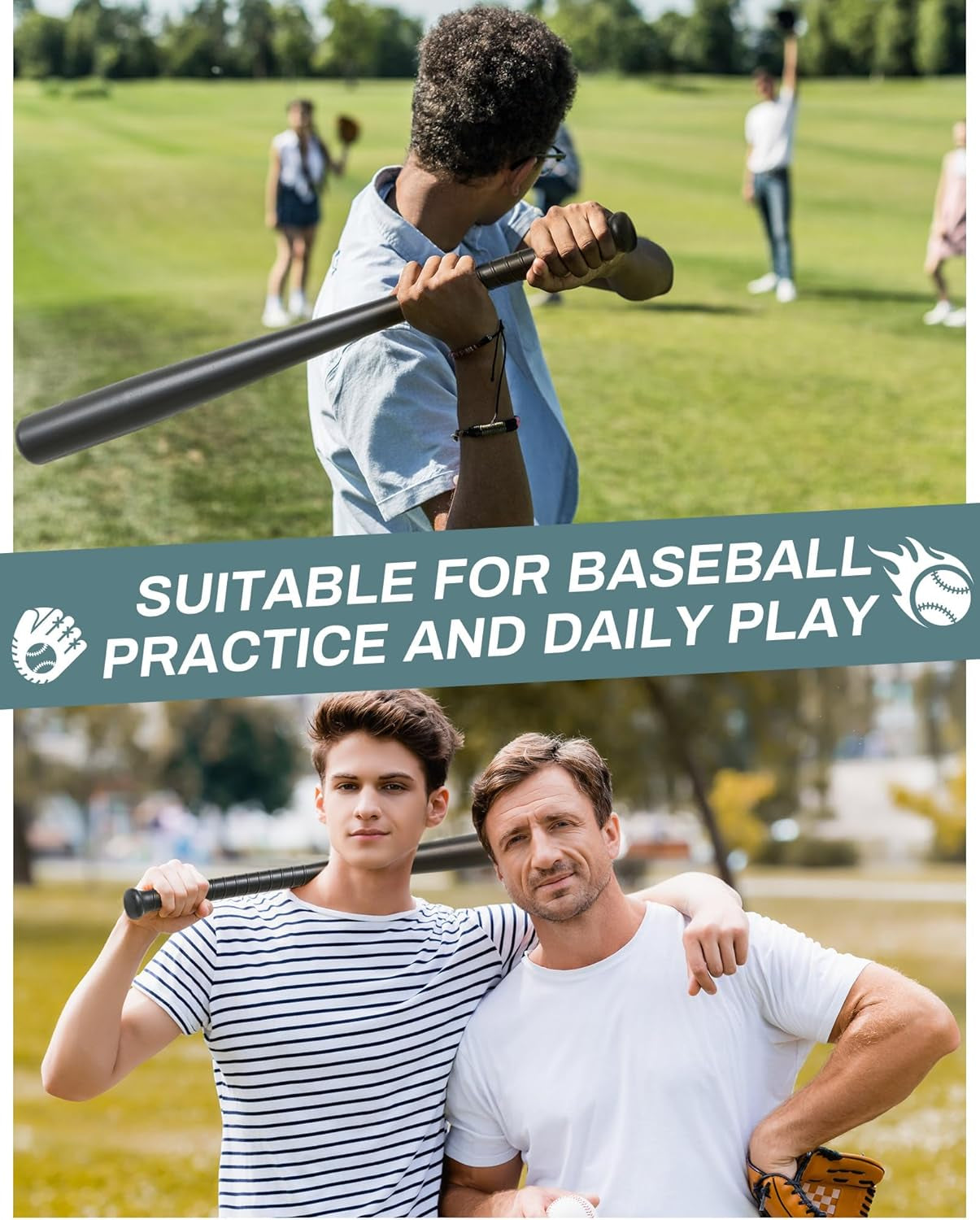 Plastic Baseball Bat 29.5 Inch Baseball Bat Solid Lightweight Plastic Bat with Molded Plastic Grip Handle for Daily Baseball Practice Festival Gift Party Decoration