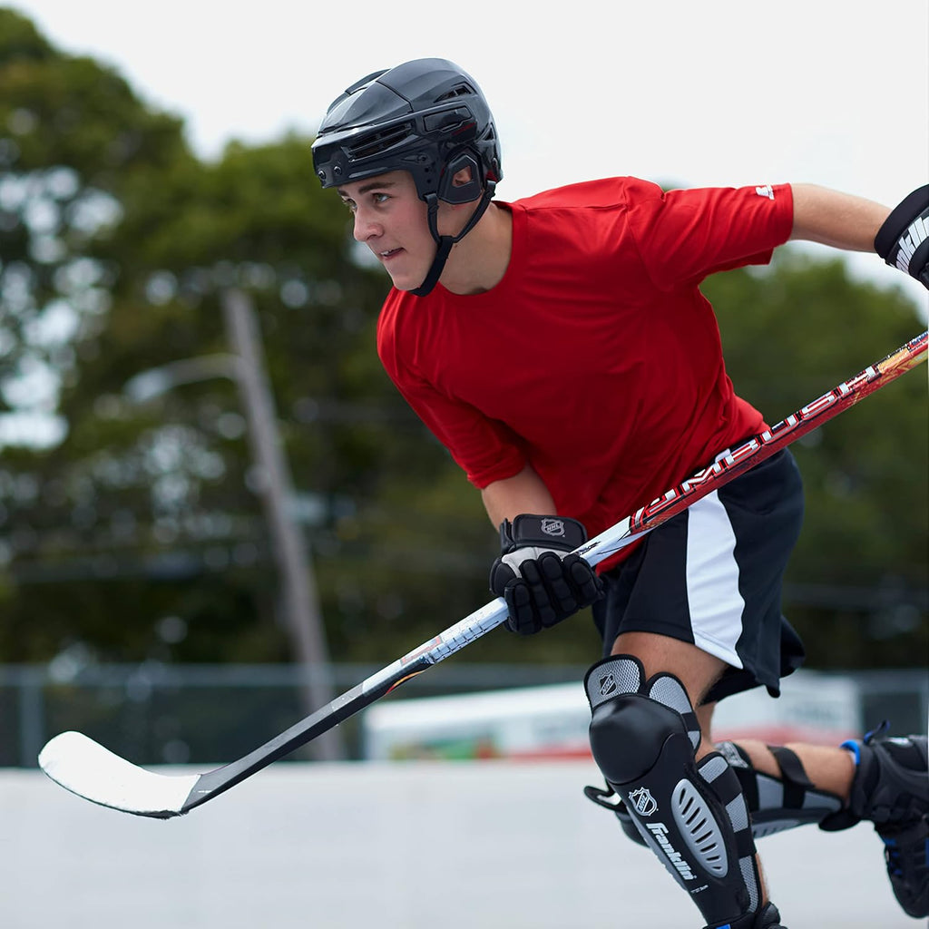 Franklin Sports Street Hockey Sticks - Ambush Junior Street Hockey Stick - Wood and Fiberglass Shaft - ABS Blade - One Piece Stick - 46", 52", 58"