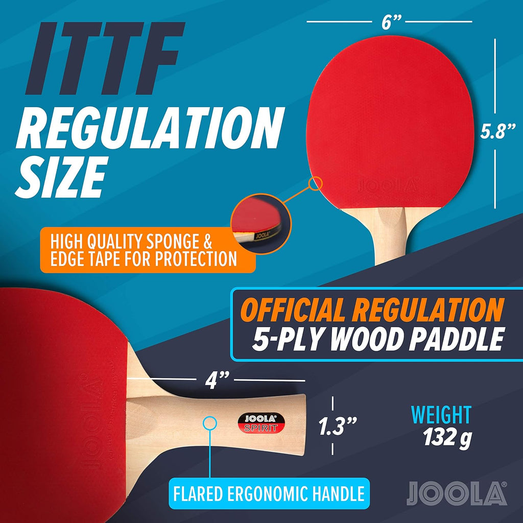 Family Premium Ping Pong Paddles Set of 4 - Advanced Table Tennis Rackets, 10 Training 3 Star Ping Pong Balls, and Storage Case - Competitive or Recreational Play - Indoor and Outdoor Compatible