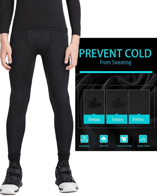 4 Pack Youth Boy’S Compression Pants Leggings Tights Athletic Base Layer under Pants Gear for Football Sports