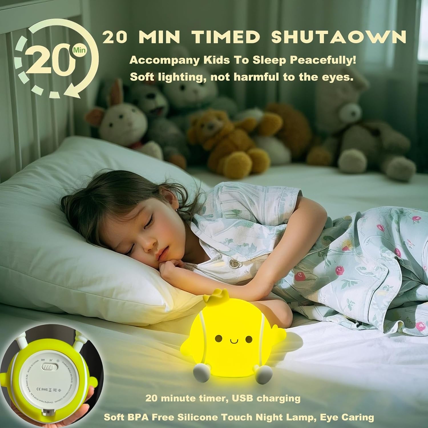Tennis Night Light,Led Squishy Novelty Night Lamp,2 Levels Dimmable Nursery Bedroom Nightlight for Kids, Rechargeable Touch Lamp Decor,Baby Boys Girls Gifts